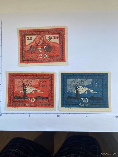 Нотгельд Австрия Гизенхайм 20-50-50 геллеров -0102