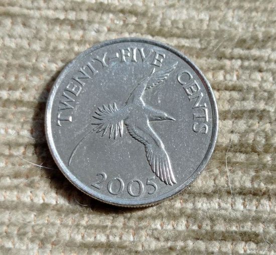 Werty71 Бермуды Бермудские острова 25 центов 2005 Белохвостый желтоклювый фаэтон Птица