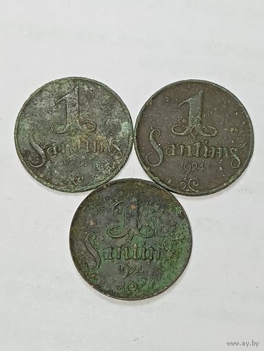 Латвия 1 сантим 1924 года .