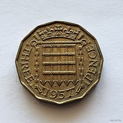 Великобритания 3 пенса, 1957