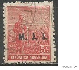 Аргентина. Крестьянин. Доплатная марка. Надпечатка. 1912г. Mi#171.