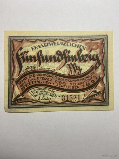 75 пфенингов (нотгельды) г. Германия.-1012