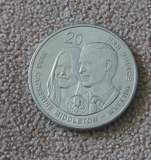 Австралия 20 центов, 2011 Свадьба Принца Уильяма и Кэтрин Миддлтон aUNC
