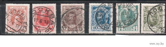 Россия-1913 (Заг.109-117)  гаш ,  20-й выпуск, 300-летие Романовых, 6 марок