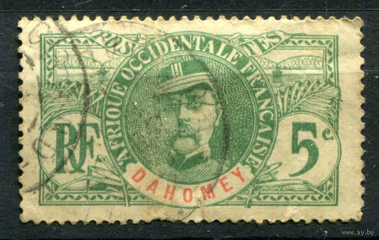 Французские колонии - Дагомея (Бенин) - 1906/07г. - Луи Федерб, генерал, 5 с - 1 марка - гашёная [Mi 21]. #4-W1-103-A-1