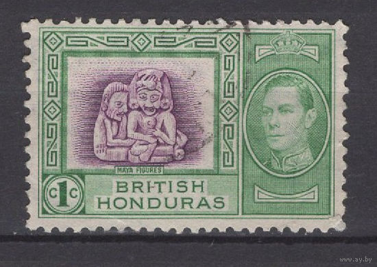 1938 Британский Гондурас  Фигурки Майя, марка из серии (SG 150) прошла почту