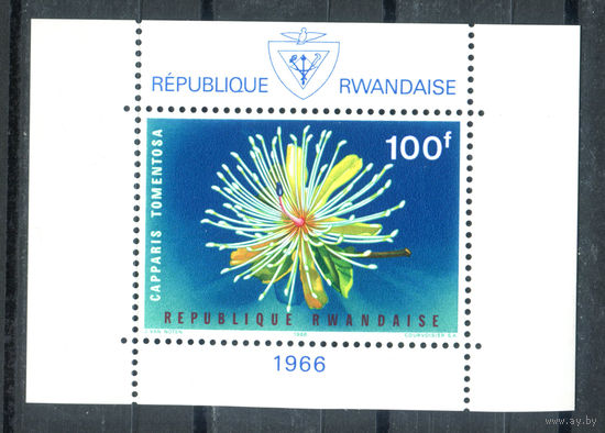 Руанда - 1966г. - Цветы - 1 блок - полная серия, MNH [Mi bl. 6 А]. #O-Bl-Z-2-9