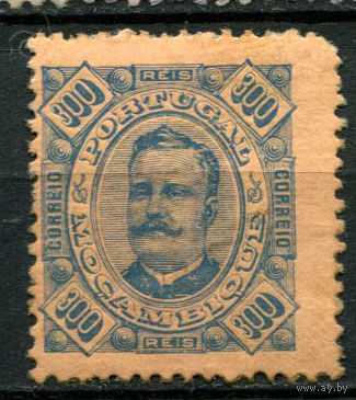 Португальские колонии - Мозамбик - 1894 - Король Карлуш I 300R - (есть тонкое место) - [Mi.40C] - 1 марка. MH.  (Лот 120AZ)