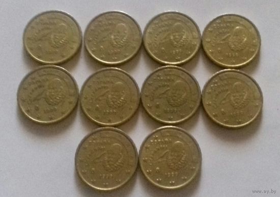 1 евро Испания 1999 г. (10 монет по 10 ец.)