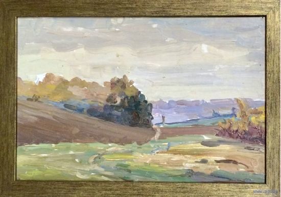 Довгялло М.Х. "Осень", К/М. 32х 45 с рамой. 1971 г.