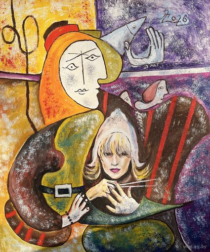 Панно на льняном холсте без подрамника