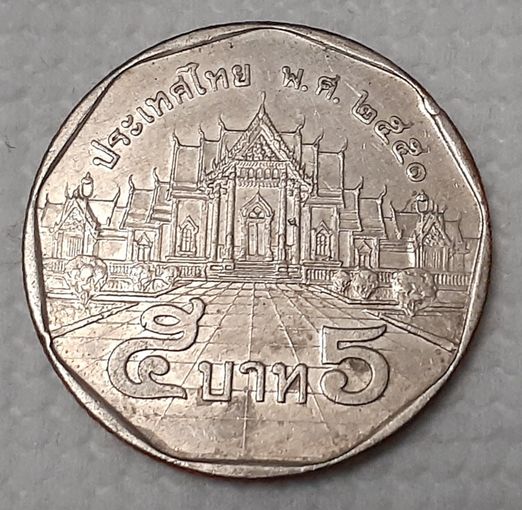 Таиланд 5 бат, 2008 Новый аверс, толщина 1.7 мм (10-2-10)