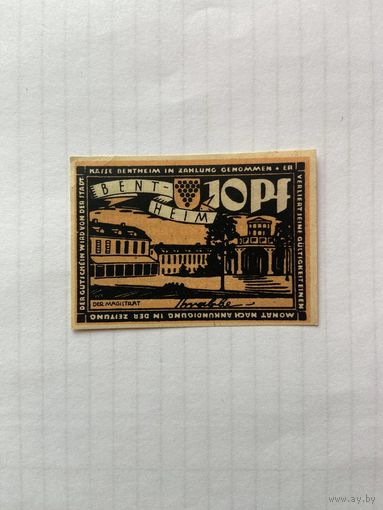 10 пфенигов (нотгельды) г. Германия Бентхайм-1402