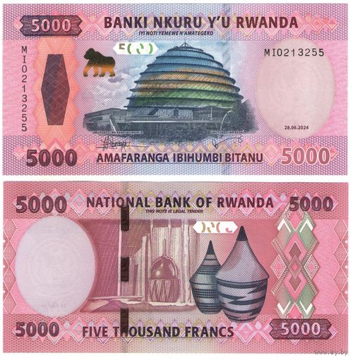 Руанда 5000 франков 2024 год UNC