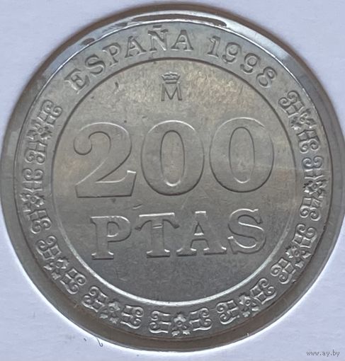 Испания 200 песет 1998 г. В холдере
