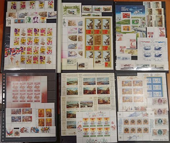 Марки России 1996, фауна, корабли, Новый год, большой лот марок, блоков, малых листов, неполный, высокий каталог