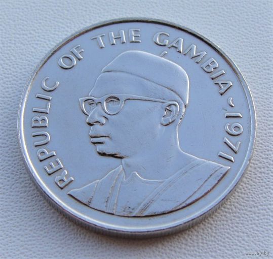 Гамбия. 50 бутут 1971 год  KM#12  Тираж: 1.700.000 шт
