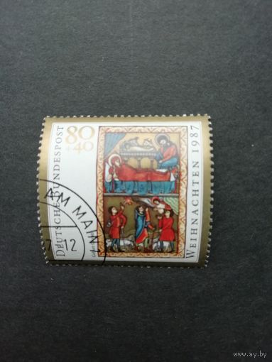 ФРГ 1987 Марка "Рождество" (гашеная с клеем) Mi.1346 каталог 2.00 евро