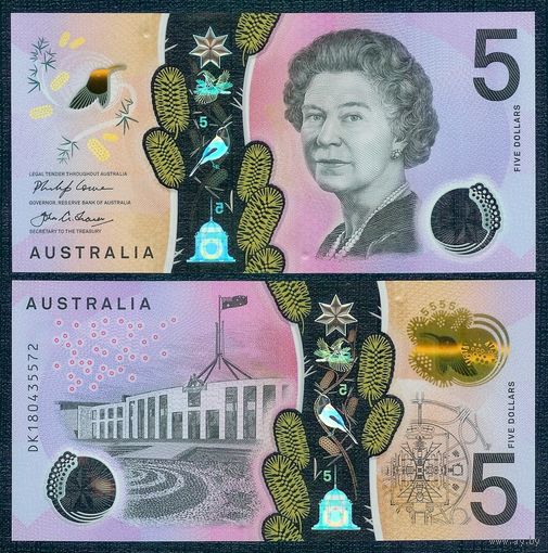 Австралия 5 долларов 2016 год, UNC