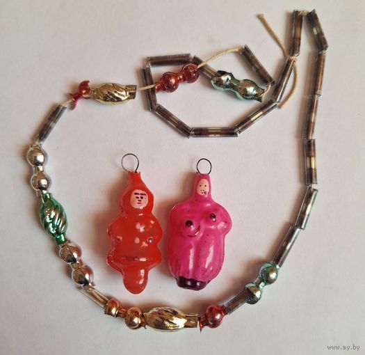 Елочные мини игрушки из теребовлянского редкого набора Малютка