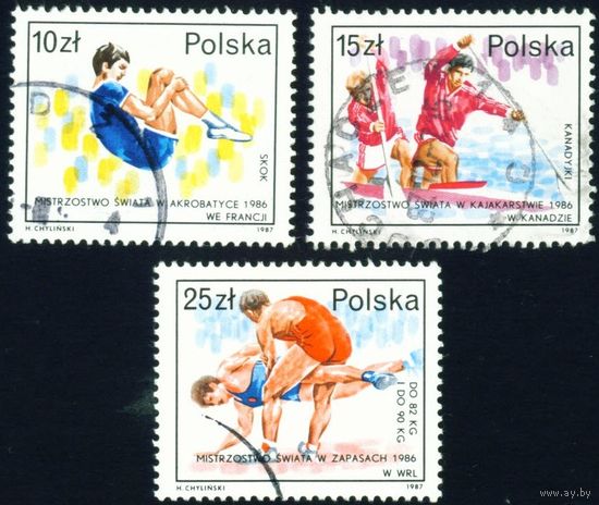 Успех польских спортсменов на чемпионатах мира Польша 1987 год 3 марки