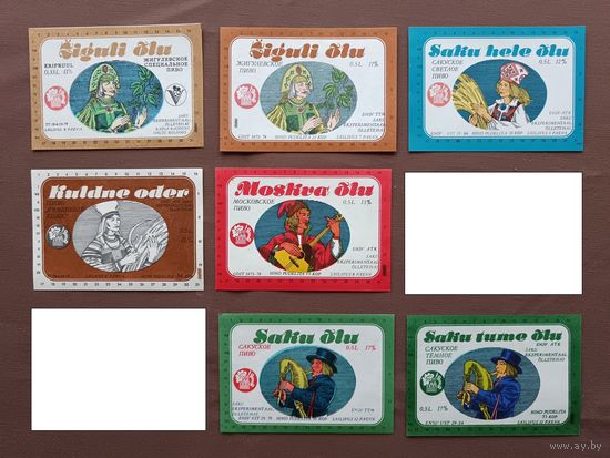 Пивные этикетки по два рубля, Эстония, цена за 1 шт., ю-931 (3702)