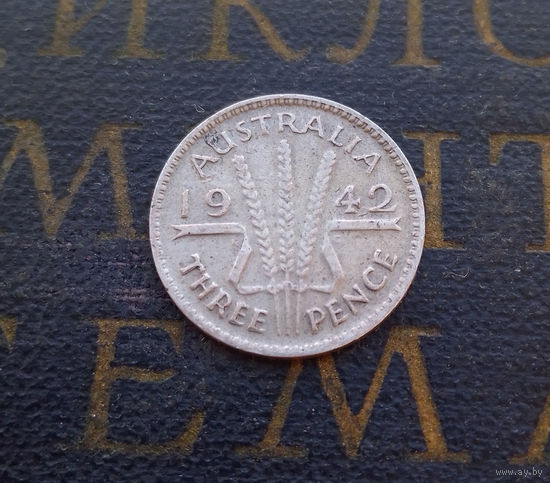3 пенса 1957 Австралия. Без отметки монетного двора. Редкая #001A03