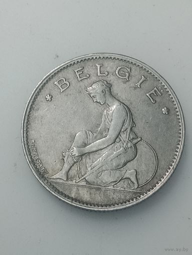 Бельгия 1 франк 1928 года . Надпись на Галанском языке  , BELGIE .