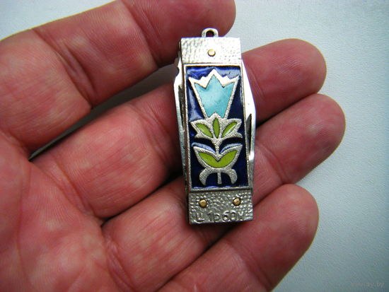 Нож-брелок из СССР  ЛИЛИЯ 3и эмали.