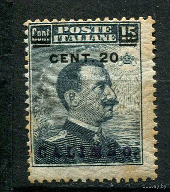 Эгейские острова - 1916/1922 - Калимнос - Надпечатка Calimno на марках Италии - Король Виктор Эммануил III 20c на 15с - [Mi.10i] - 1 марка. MH.  (Лот 120AG)