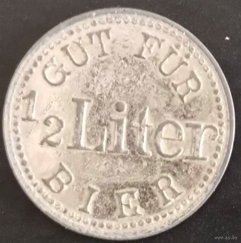 Довоенный немецкий пивной жетон.