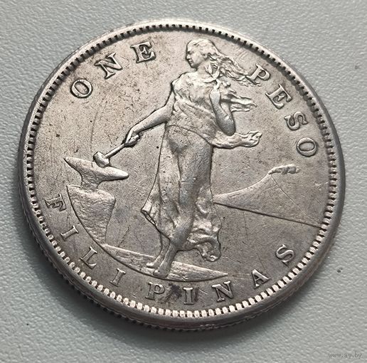 С рубля без мц! 1 песо 1907 Филлипины редкая! серебро! Не пропустить!