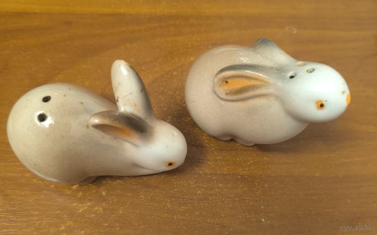 Заяц кролик фарфор солонка перечница