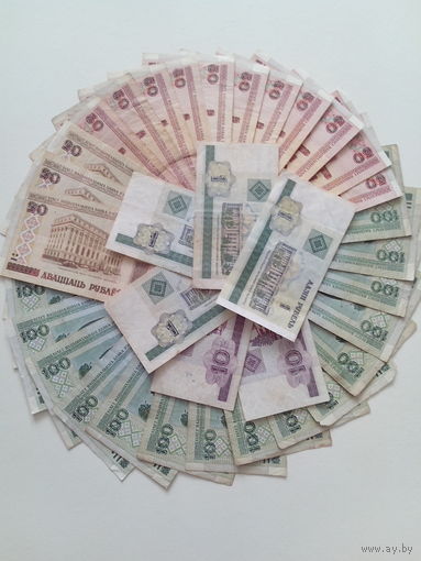Сборный лот банкнот Р.Б. образца 2000 года.(36 банкнот).
