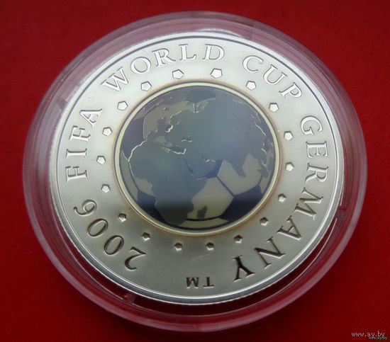 ТОРГ! Чемпионат мира по футболу 2006 года. Германия! 20 рублей! 2005! Серебро! ВОЗМОЖЕН ОБМЕН!