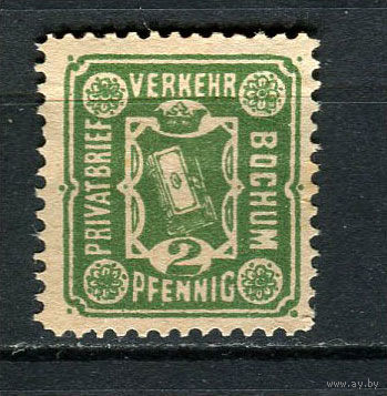 Германия - Бохум - Местные марки - 1887 - Герб 2Pf - (есть тонкое место) - [Mi.12b] - 1 марка. Чистая без клея.  (Лот 86CW)