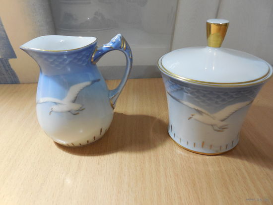 Молочник-сливочник, сахарница. Копенгаген.