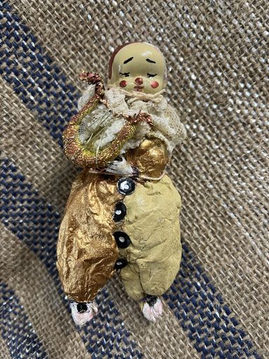 Ёлочная ватная игрушка клоун