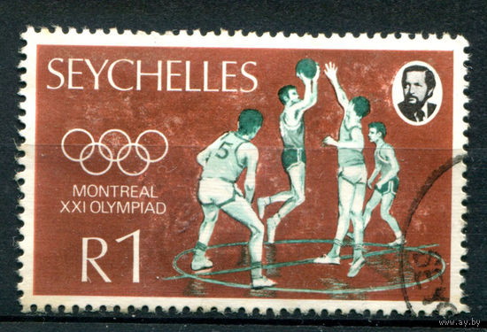 Британские колонии - Сейшелы - 1976г. - Летние Олимпийские игры, 1 R - 1 марка - гашёная [Mi 360]. #O-W-102-B-2