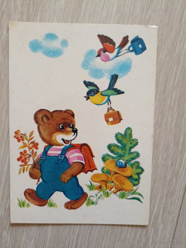 Открытка Фирсанова 1 Сентября 1986   Чистая