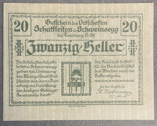 Нотгельд Австрия Шаттлейтен, 20 геллеров 1920 год