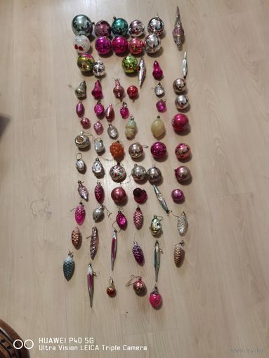 65 Ёлочных игрушек СССР есть ручной росписи самая привлекательная цена трёхдневный аукцион