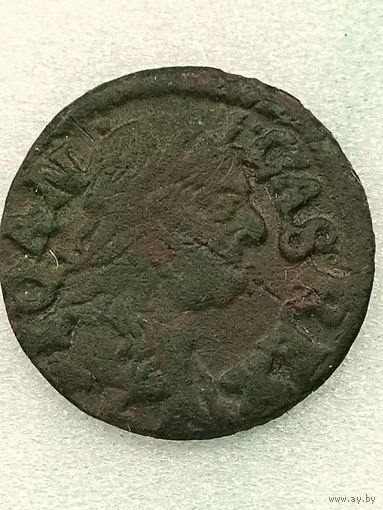 Солид (боратинка) 1666 г. литовский герб. Монограмма HKPL, отметка МД-GFH. Ян II Казимир, без мц.