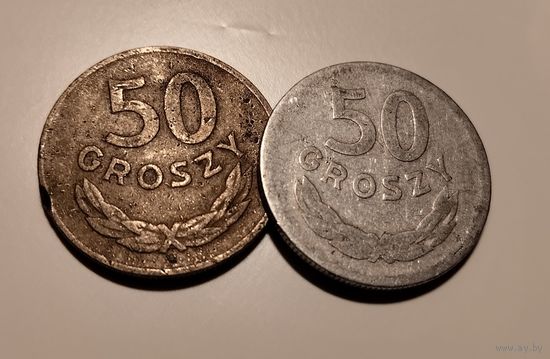 Польша. 50 грошей 1949. Никель и цинк