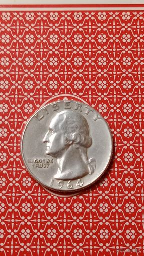 США 1/4 доллара 1964 серебро 900 пробы