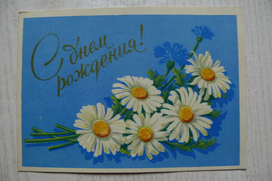 Антонченко А., С днем рождения! (ромашки); 1960, подписана.