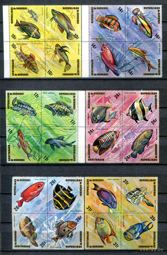 Бурунди - 1974г. - рыбки - 24 марки - полная серия, MNH [Mi 1085-1108]. #3-Bu-Z-1-25