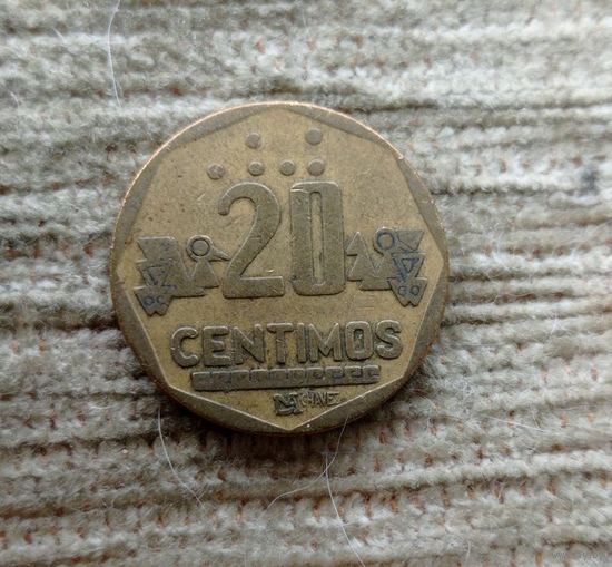 Werty71 Перу 20 сентимо 1993 с точками