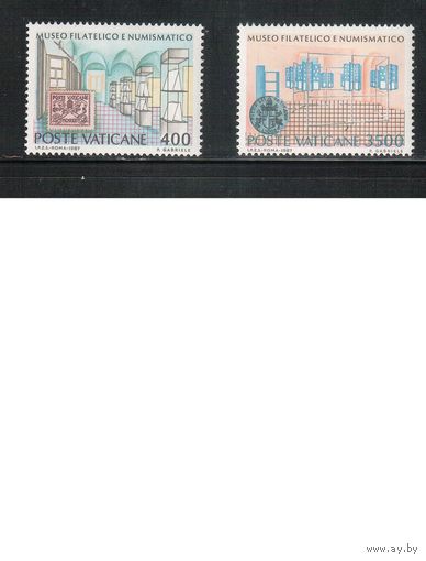 Ватикан-1987,(Мих.924-925) **   ,  Музей филателии и нумизматики(полная серия)