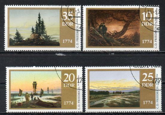 200-летие со дня рождения живописца-пейзажиста Каспара Давида Фридриха ГДР 1974 год серия из 4-х марок